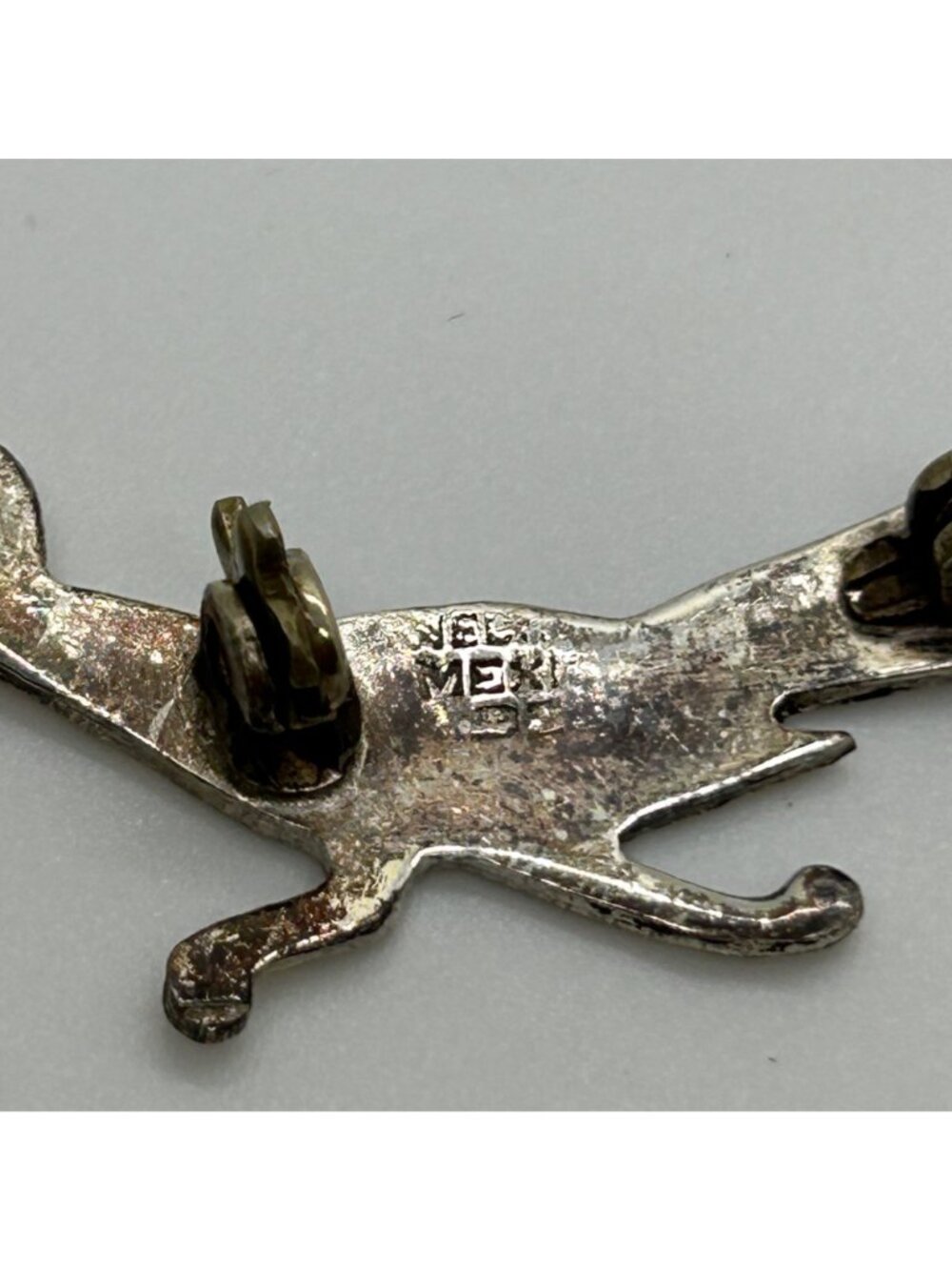Vintage Heco En Mexico Sterling Silver 925 Abalone Shell Roadrunner Bird Brooch - Picture 12 of 12